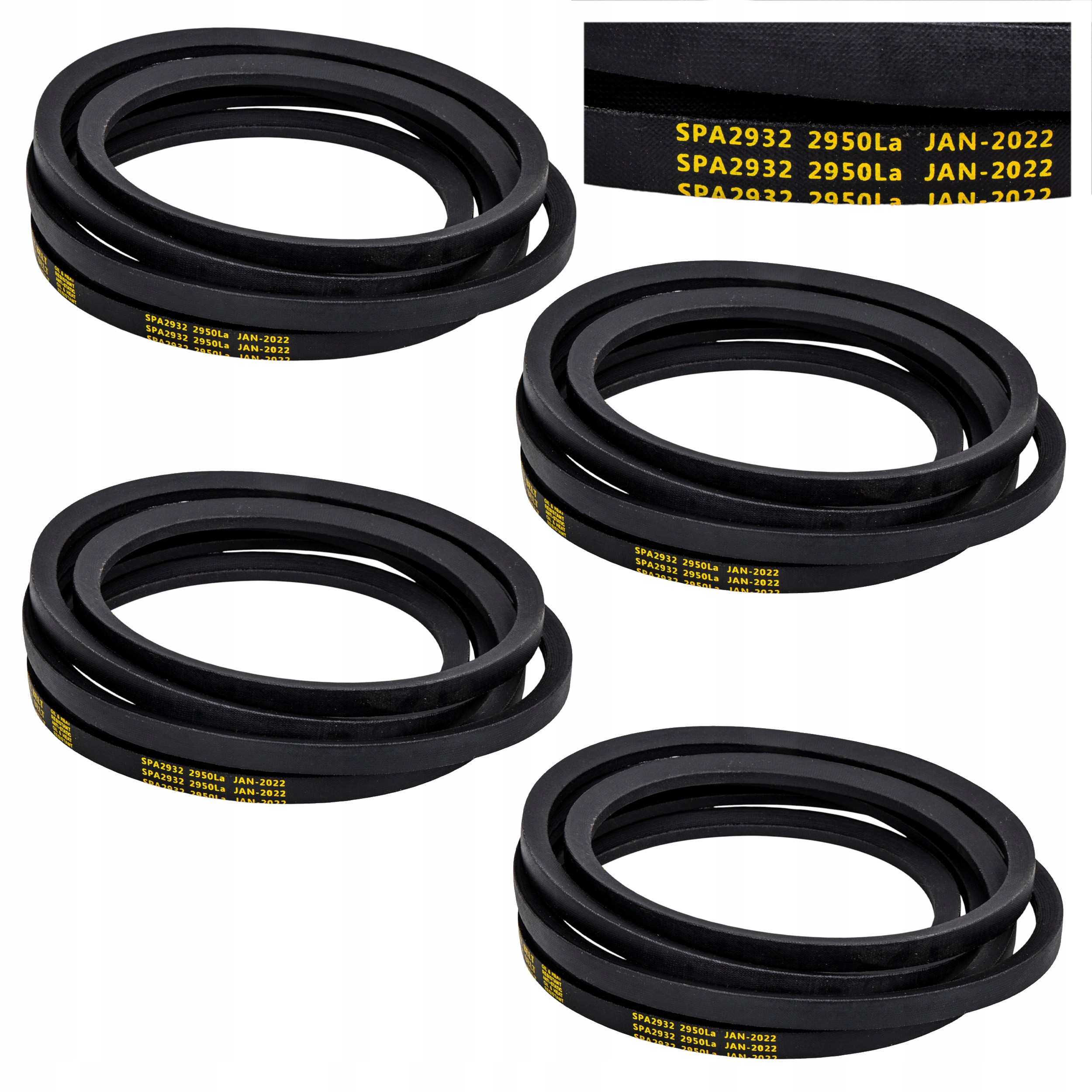 Klinové remene SPA 2932 4 ks | Rotačná kosačka 1,65 m | 12,7 × 2932 mm